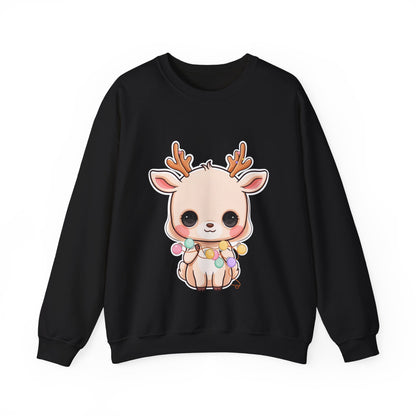 Kawaii Reindeer Christmas Sweatshirt for Cozy Holiday Evenings