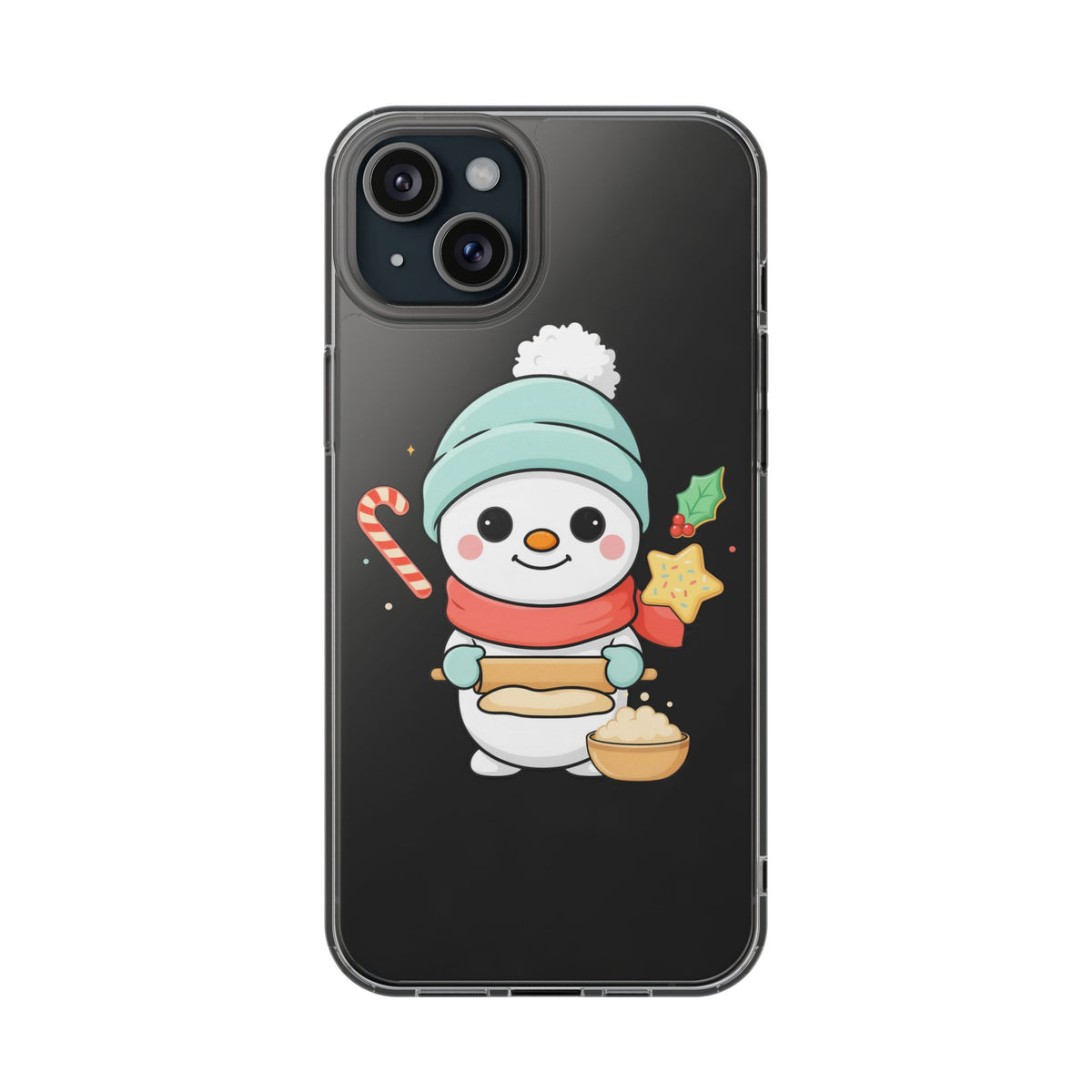 Christmas Snowman Phone Case, Cute Cookie Baker