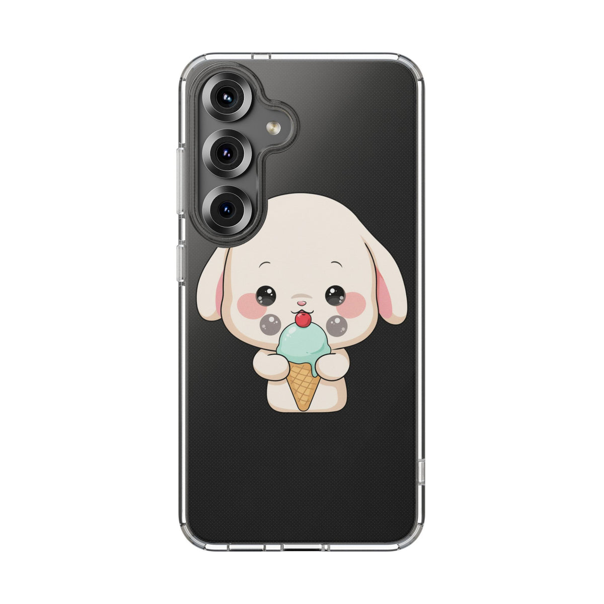 Kawaii Bunny Phone Case, Ice Cream Cutie Clear Case