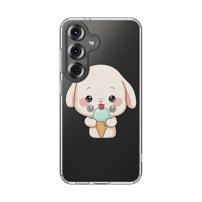 Kawaii Bunny Phone Case, Ice Cream Cutie Clear Case