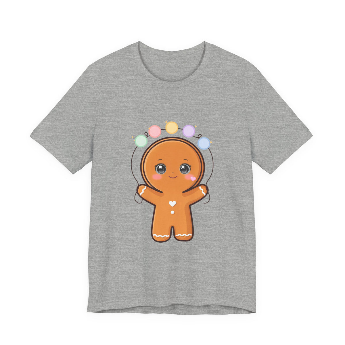 Kawaii Gingerbread Man Christmas T-Shirt, Cute Holiday Tee
