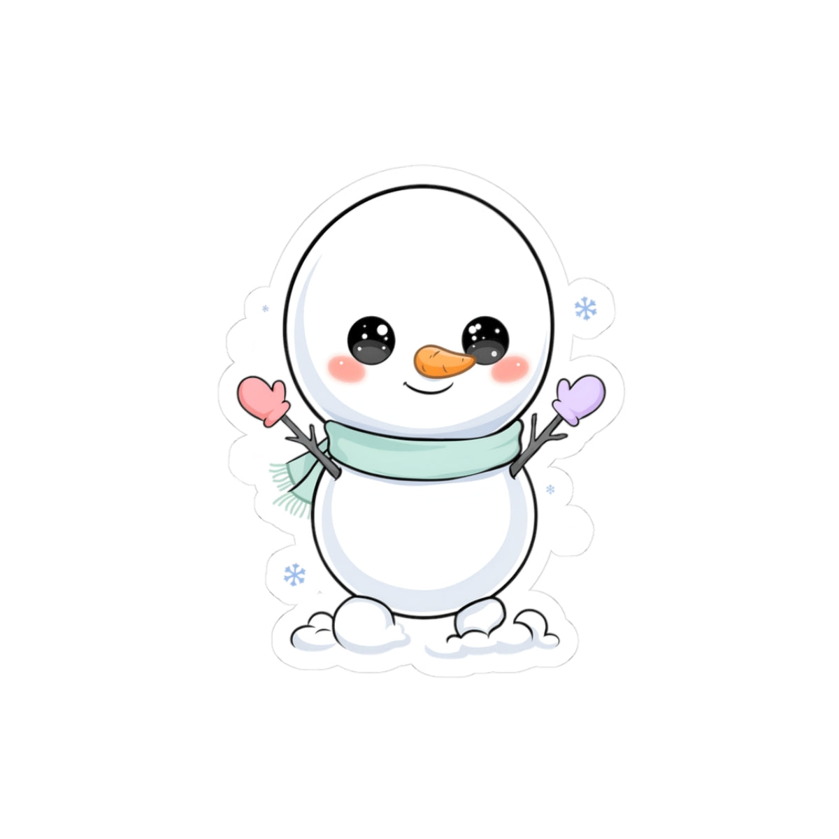 Kawaii Snowman Sticker for Cozy Winter Decor