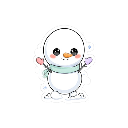 Kawaii Snowman Sticker for Cozy Winter Decor