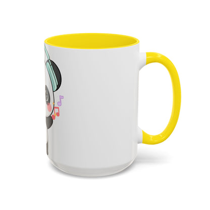 Kawaii Panda Music Mug, Colorful Accent Coffee Mug