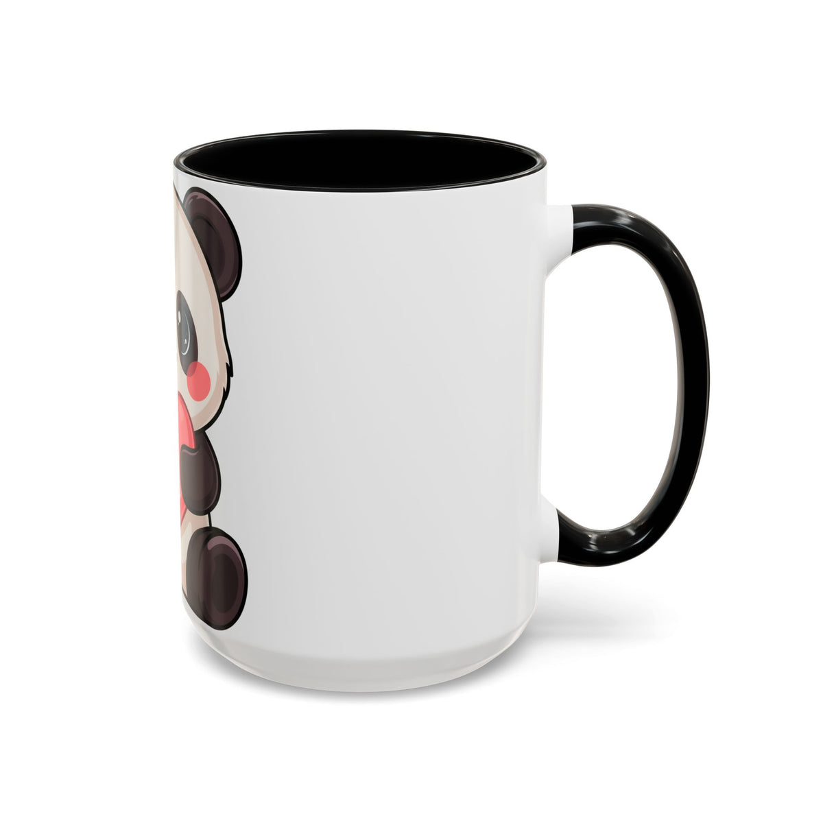 Kawaii Panda Heart Accent Coffee Mug
