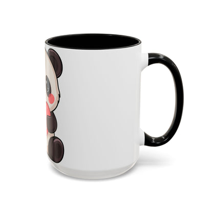 Kawaii Panda Heart Accent Coffee Mug