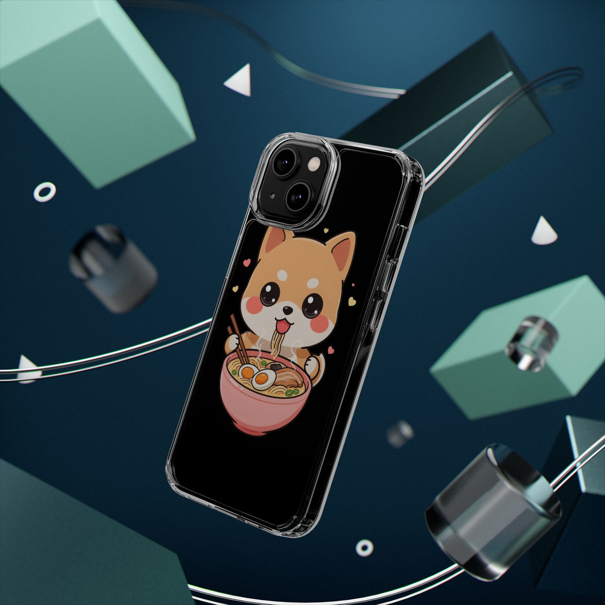 Kawaii Shiba Inu Ramen Clear Impact-Resistant Case