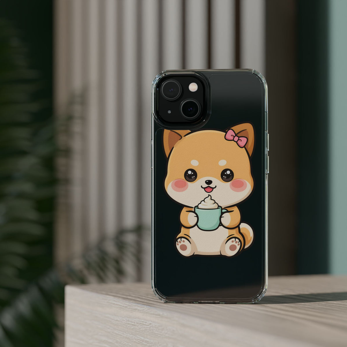 Kawaii Shiba Inu Phone Case with Latte