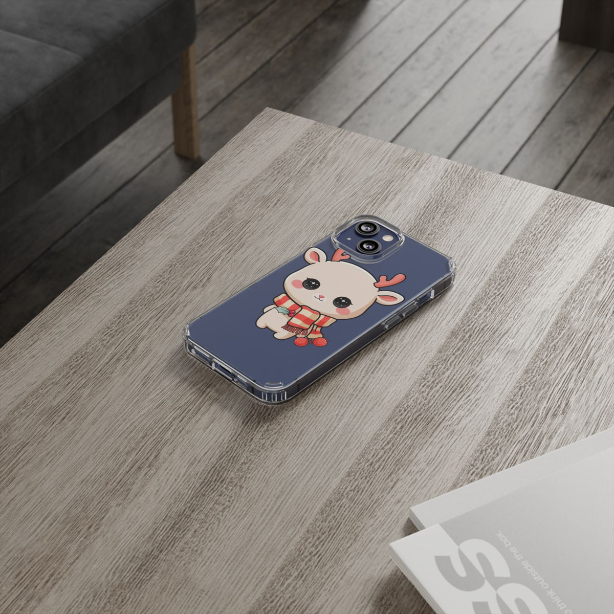 Christmas Reindeer Phone Case, Cute Kawaii Holiday Gift