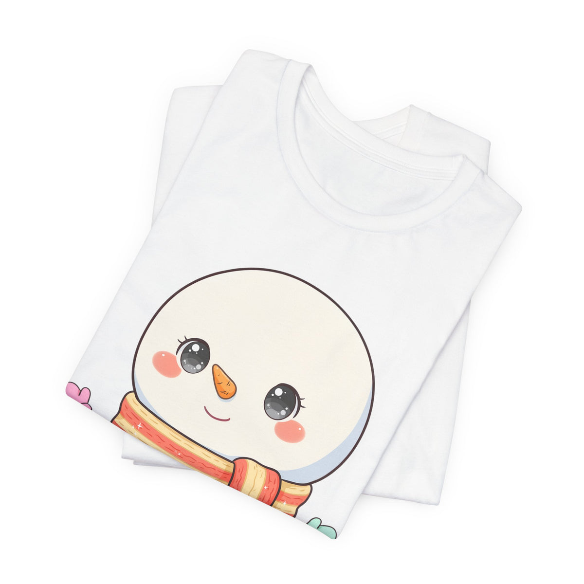 Kawaii Snowman Christmas T-Shirt for Cute Holiday Cheer