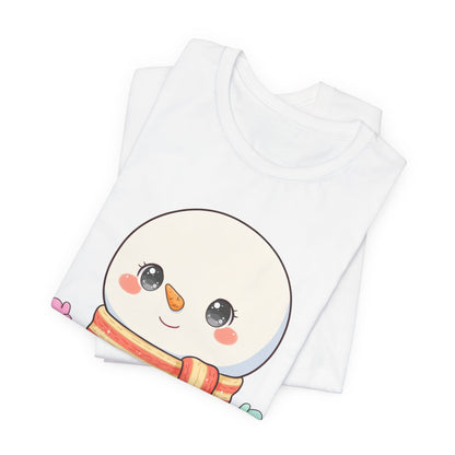 Kawaii Snowman Christmas T-Shirt for Cute Holiday Cheer