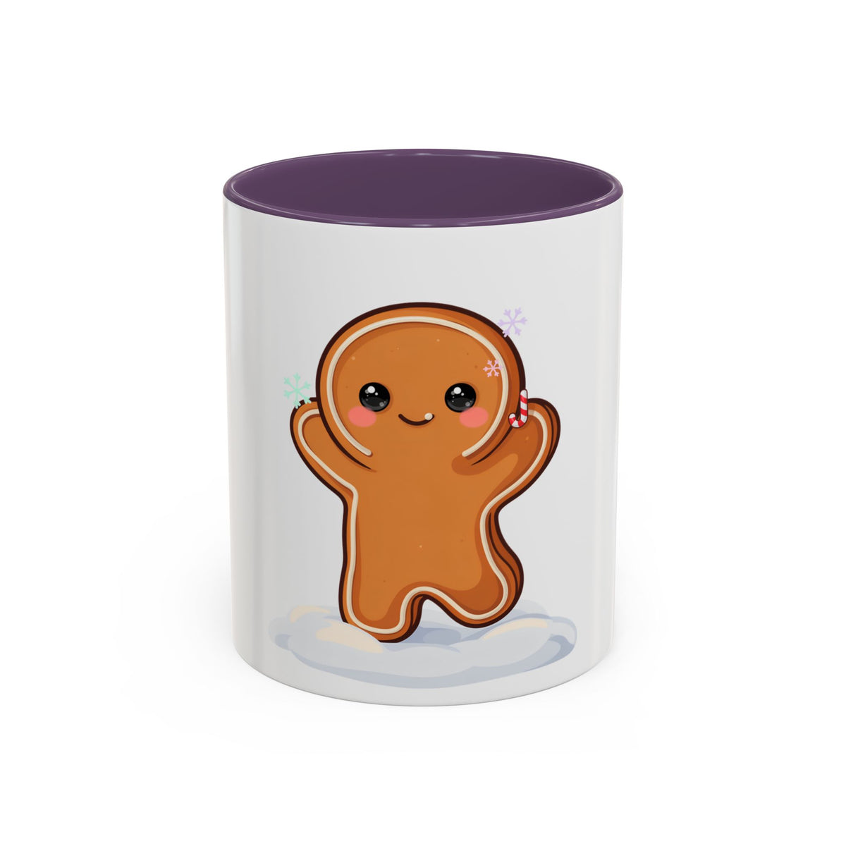 Kawaii Gingerbread Man Accent Coffee Mug for Winter Cheer