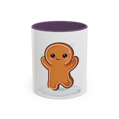 Kawaii Gingerbread Man Accent Coffee Mug for Winter Cheer