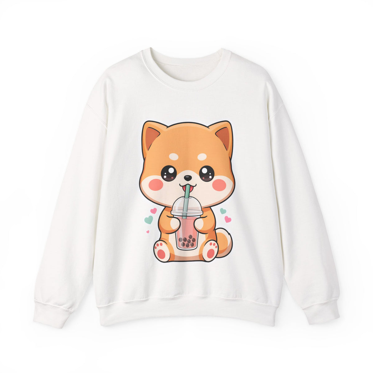 Kawaii Shiba Inu Bubble Tea Sweatshirt, Cute Dog Gift