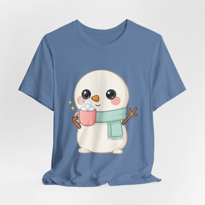 Kawaii Snowman T-Shirt for Cozy Cocoa Breaks