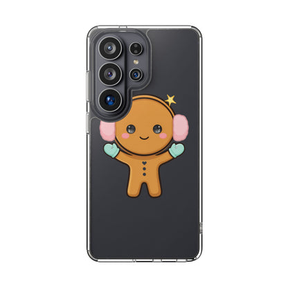 Kawaii Gingerbread Phone Case, Cute Winter Character