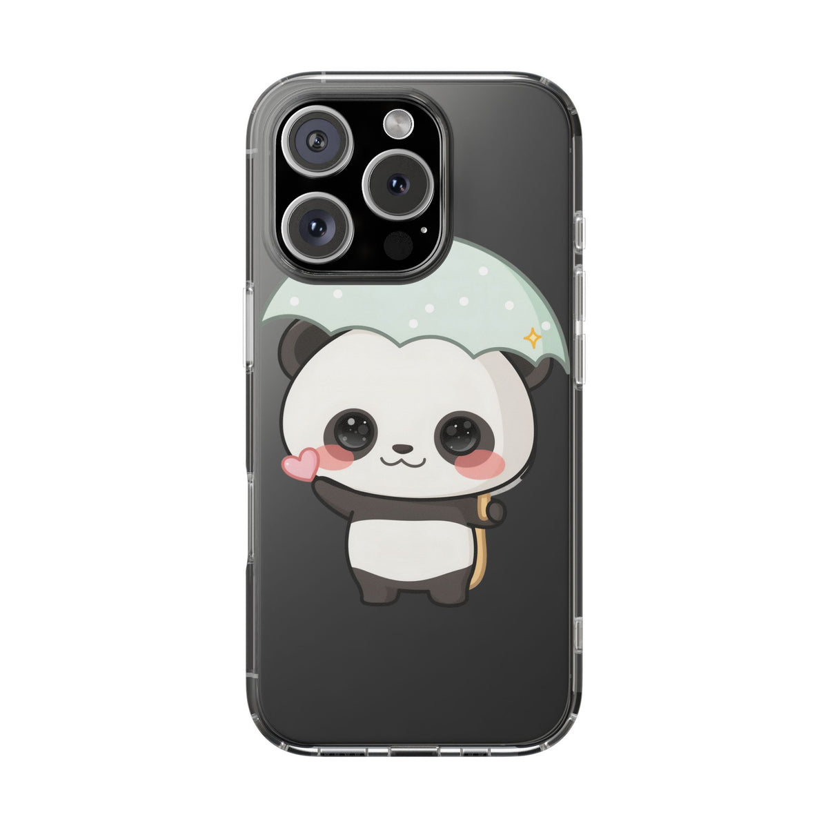 Kawaii Panda Clear Impact-Resistant Phone Case