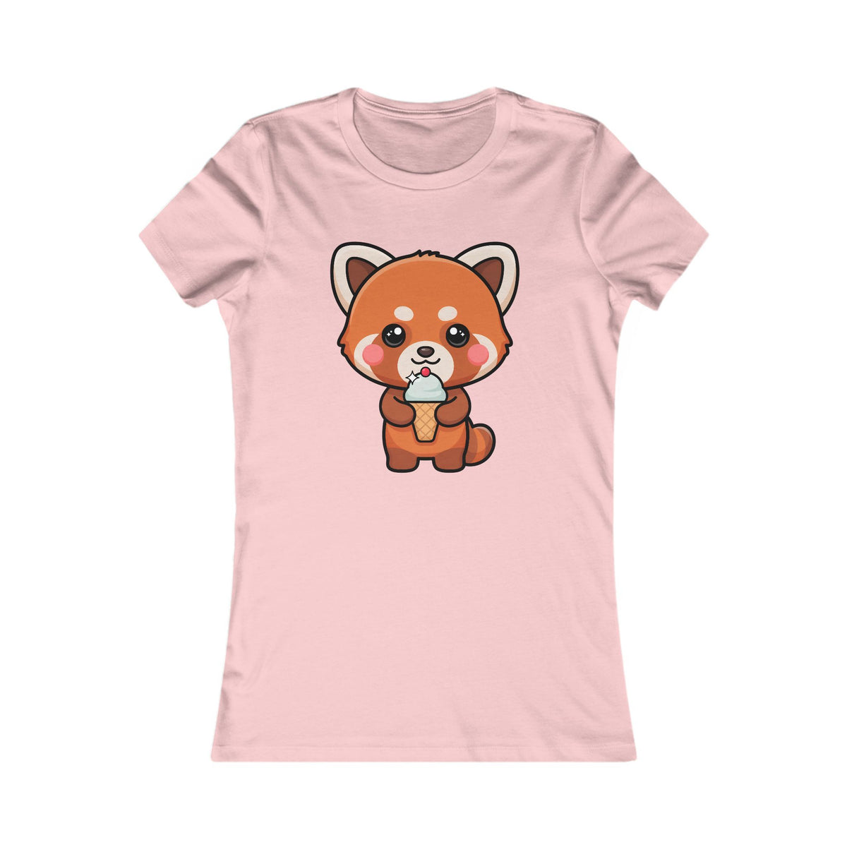 Kawaii Red Panda Ice Cream Women's Favorite Tee