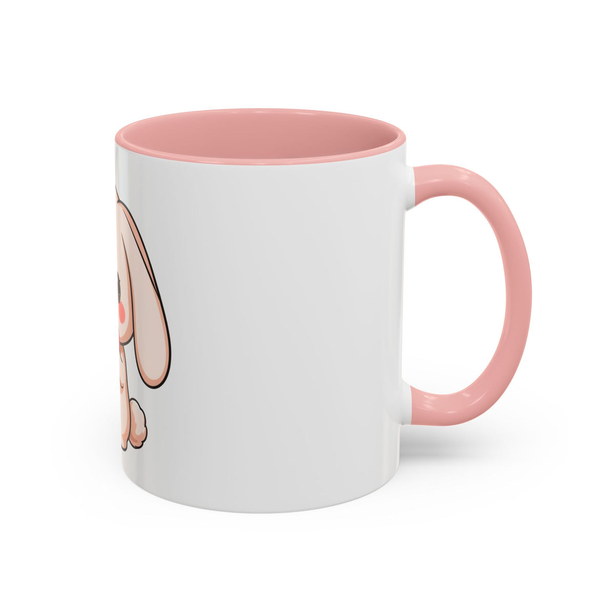 Kawaii Bunny Accent Coffee Mug with Heart, 11oz or 15oz
