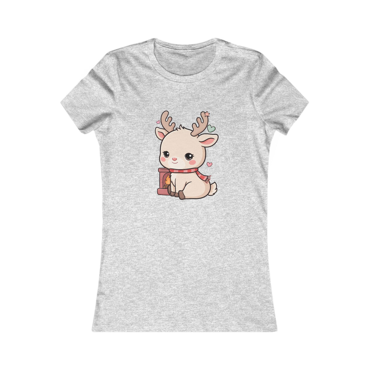 Kawaii Reindeer Women's Tee for Cozy Holiday Fans