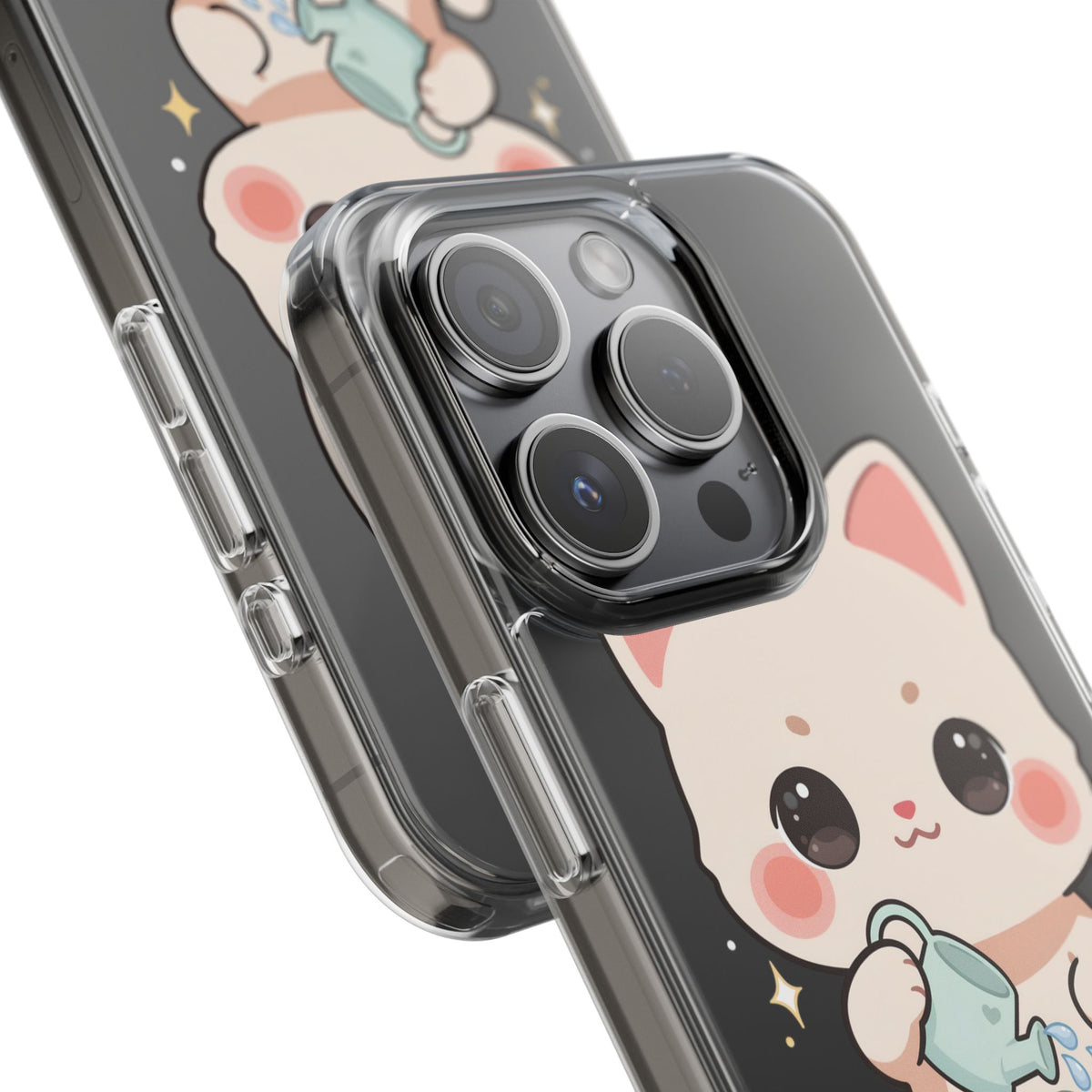 Kawaii Cat Phone Case, Cute Plant Lover Gift