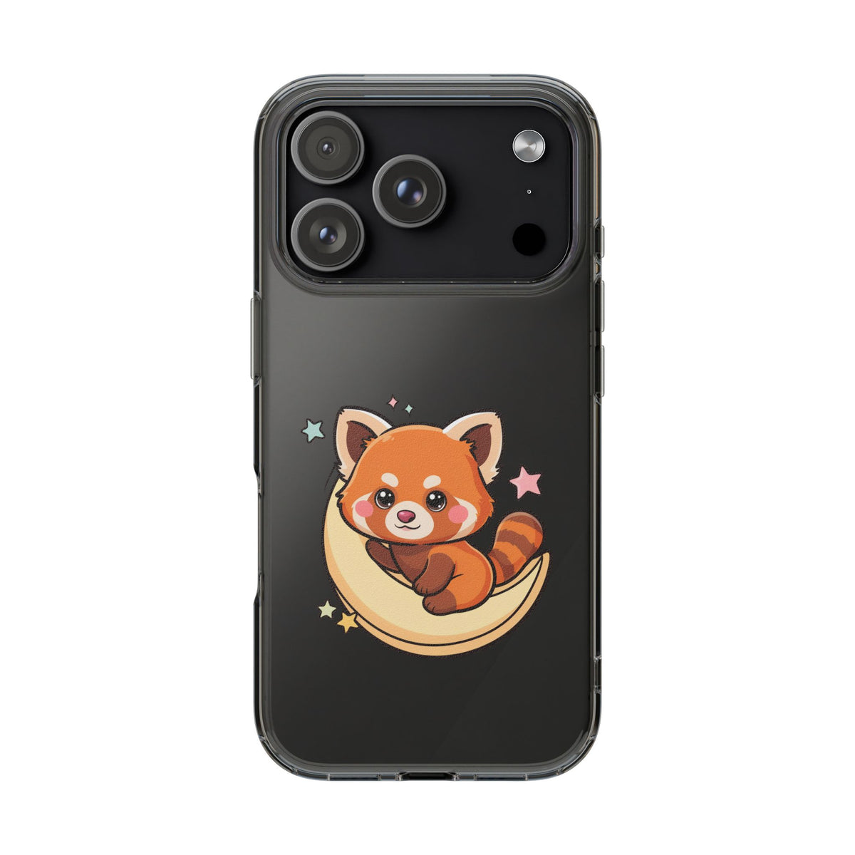Red Panda Phone Case, Kawaii Moon Companion