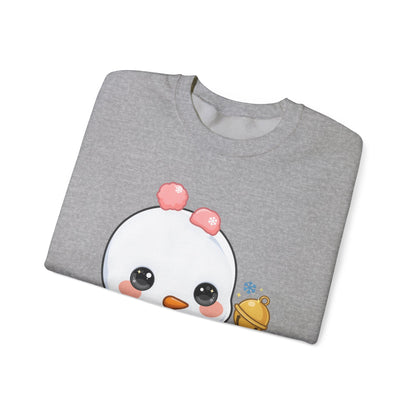 Kawaii Snowman Sweatshirt, Cute Winter Crewneck
