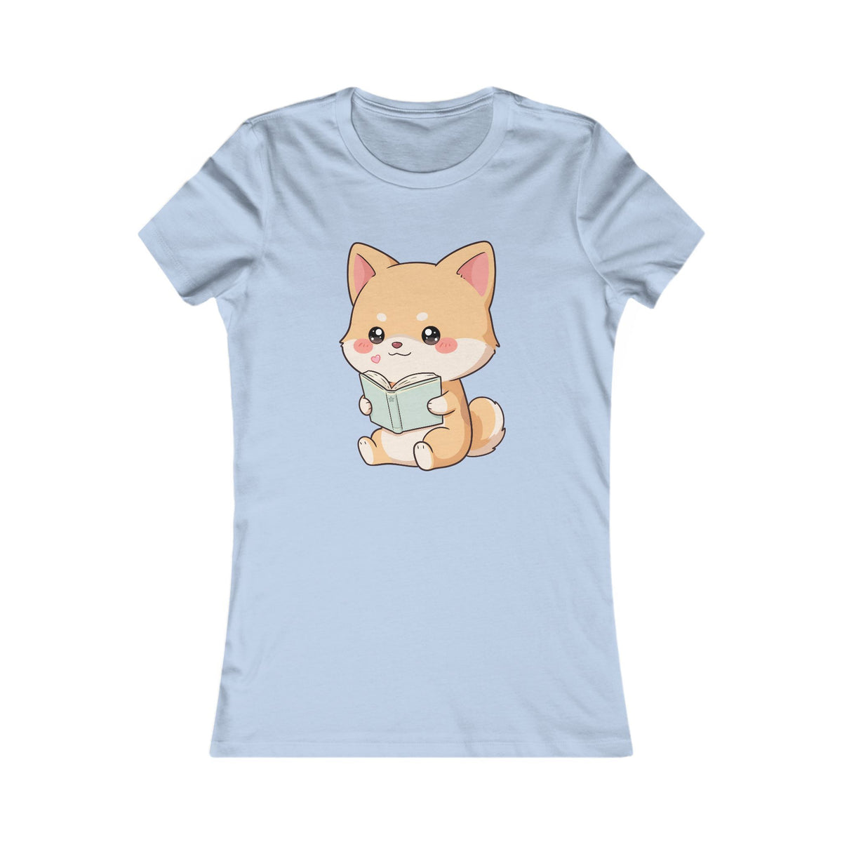 Kawaii Shiba Inu Reading Tee for Book Lovers