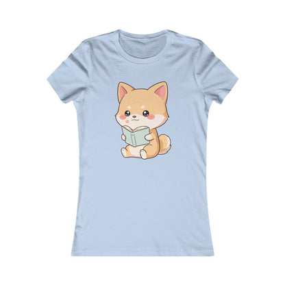 Kawaii Shiba Inu Reading Tee for Book Lovers