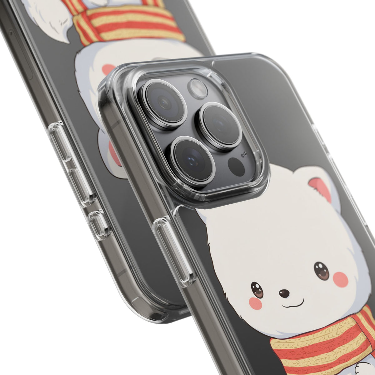 Kawaii Arctic Fox Phone Case, Cozy Christmas Scarf