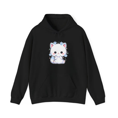 Kawaii Arctic Fox Hoodie, Cute Snowflake Fox Sweatshirt