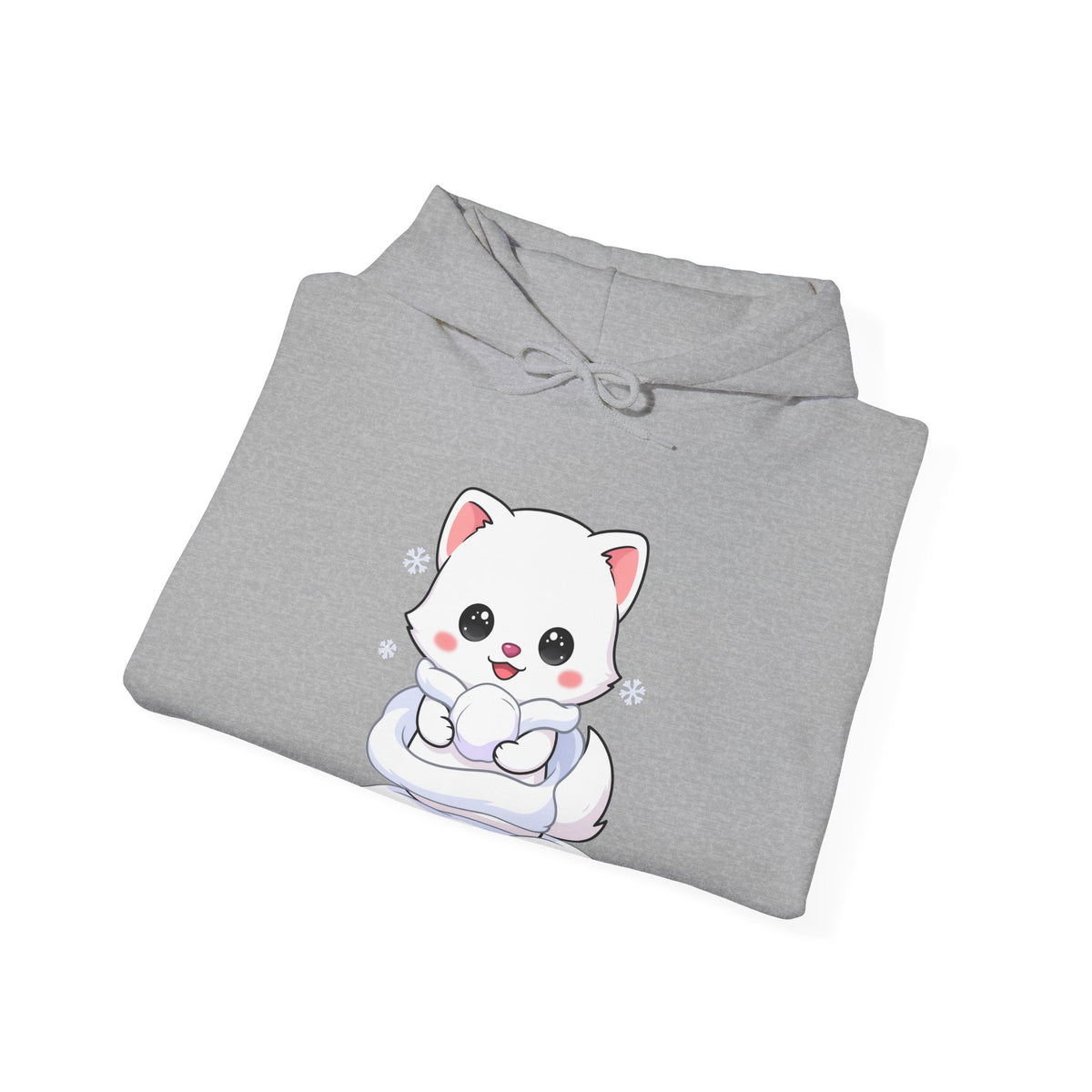 Kawaii Arctic Fox Hoodie, Cute Winter Animal Sweatshirt