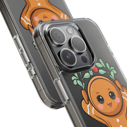 Kawaii Gingerbread Phone Case with Mistletoe Cheer