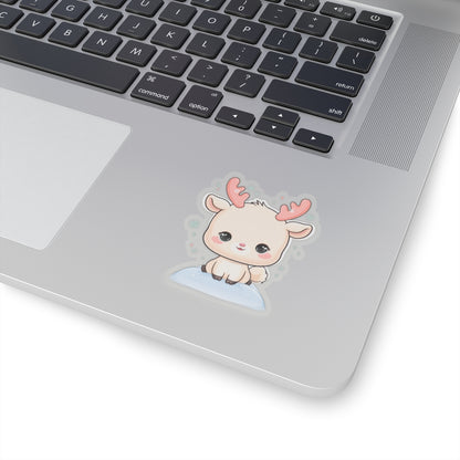 Kawaii Reindeer Sticker for a Cozy Winter Desk