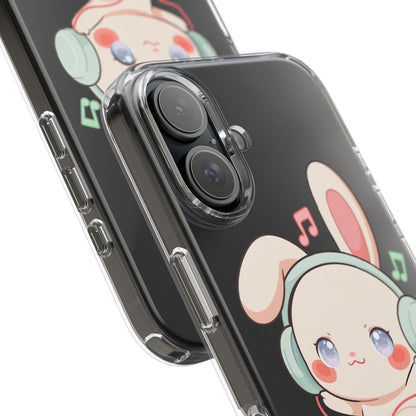 Kawaii Bunny Phone Case, Cute Music Lover Gift