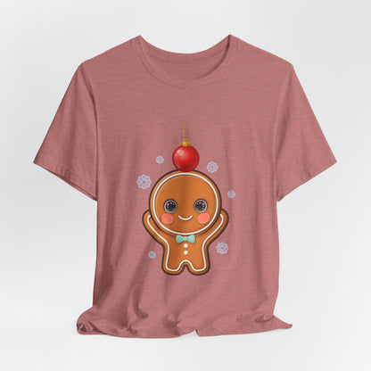 Kawaii Gingerbread Christmas Tee, Cute Holiday Unisex Shirt