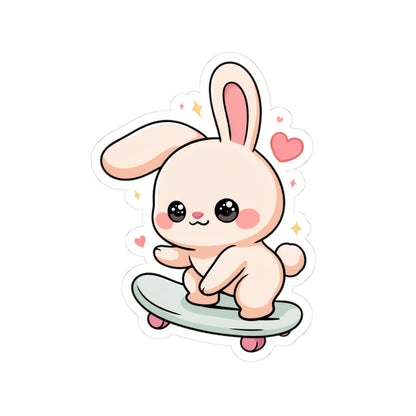 Kawaii Bunny Skateboard Sticker for Laptop and Journal