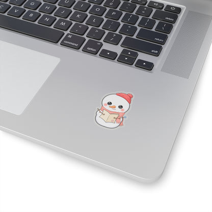 Kawaii Snowman Sticker for a Cozy Holiday Desk