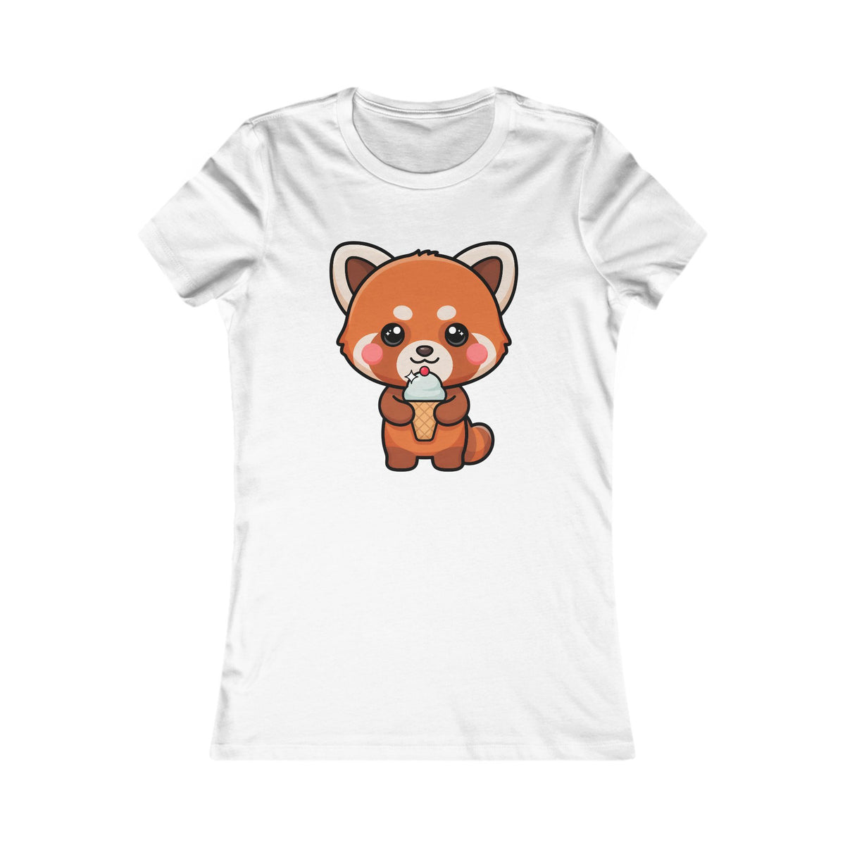 Kawaii Red Panda Ice Cream Women's Favorite Tee