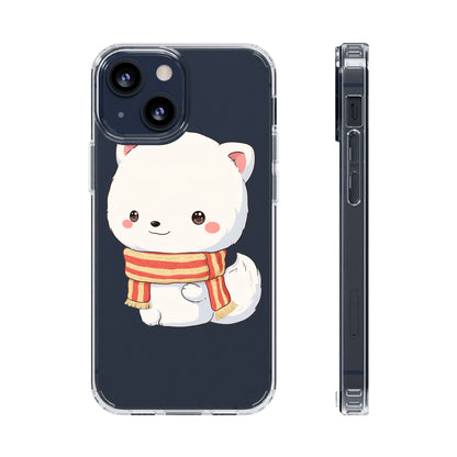 Kawaii Arctic Fox Phone Case, Cozy Christmas Scarf