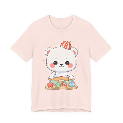 Christmas Cookie Baking Polar Bear Tee, Kawaii Holiday Shirt