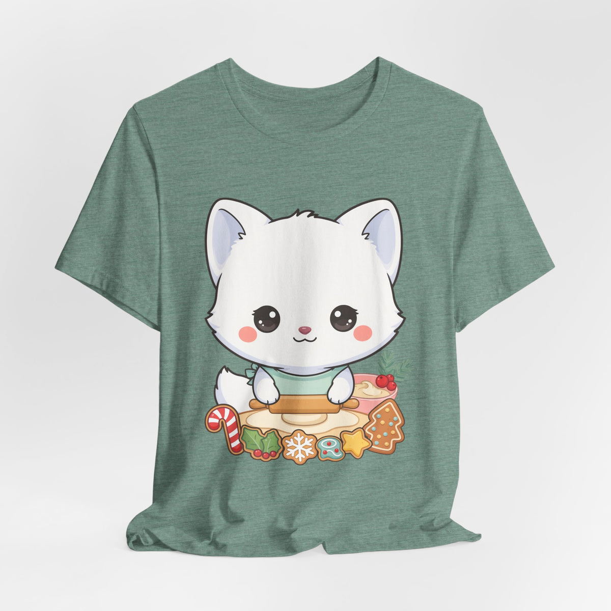Kawaii Arctic Fox Christmas Baking T-Shirt