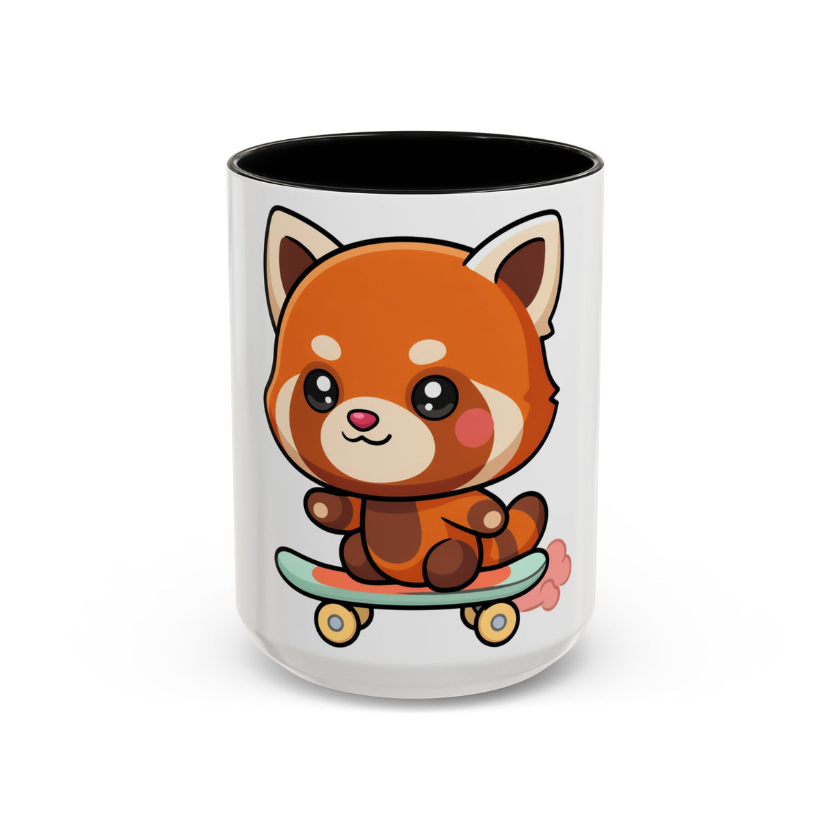 Red Panda Skateboard Mug – Kawaii Accent Coffee Mug
