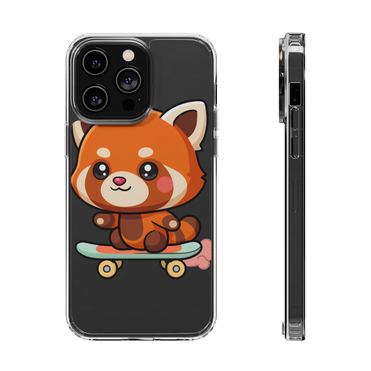 Red Panda Skateboard Phone Case, Cute Kawaii Style