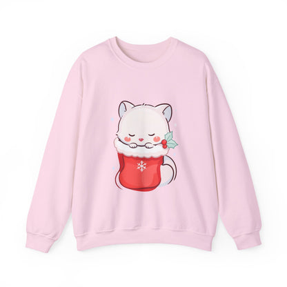 Christmas Fox Sweatshirt, Kawaii Stocking Arctic Fox Gift