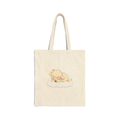 Kawaii Lamb Cotton Canvas Tote Bag, Sweet Gift for Her