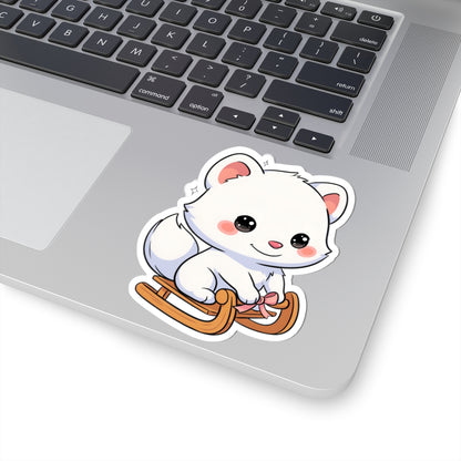 Kawaii Arctic Fox Sticker for Laptop and Journal