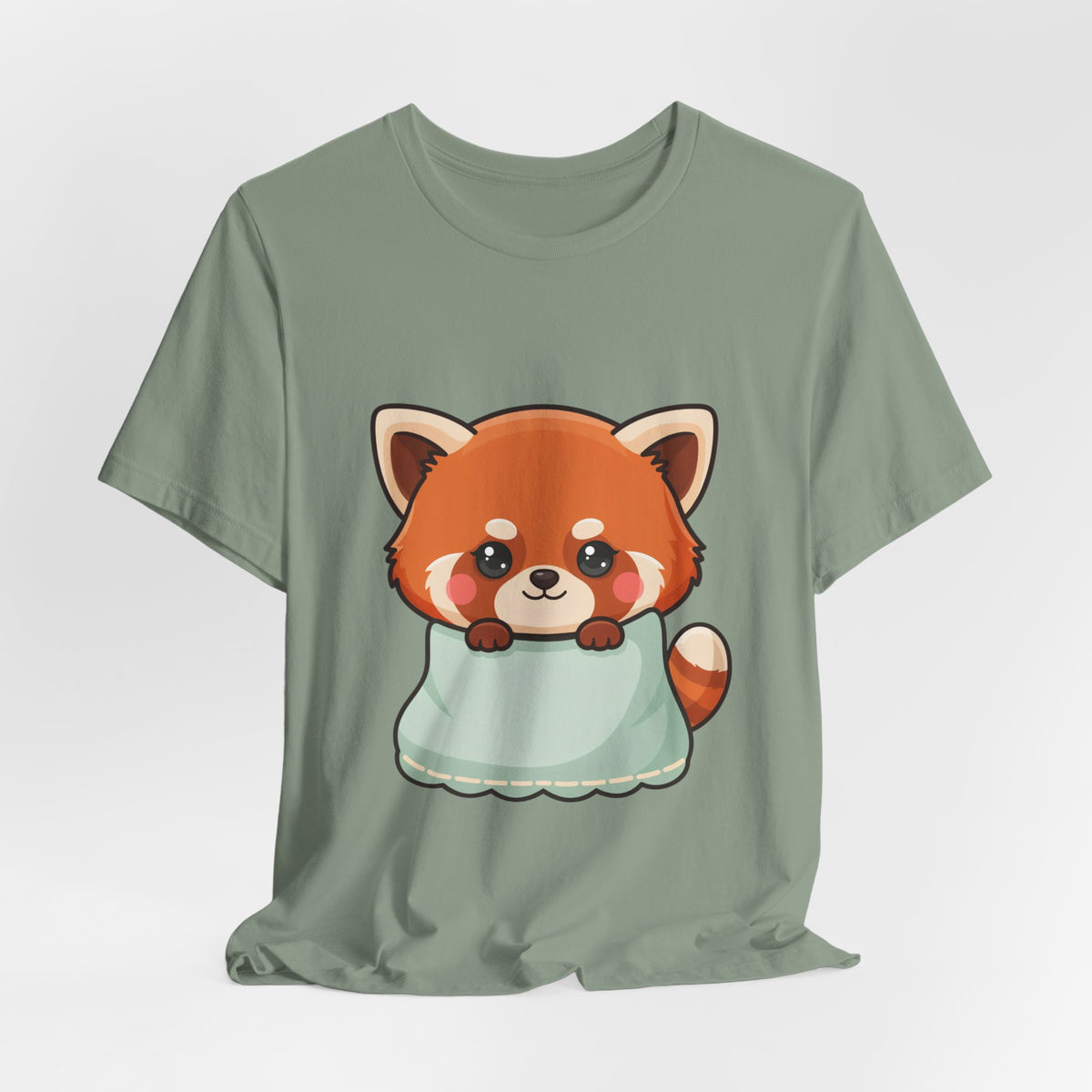 Kawaii Red Panda T-Shirt, Cozy Blanket Chibi Animal Tee