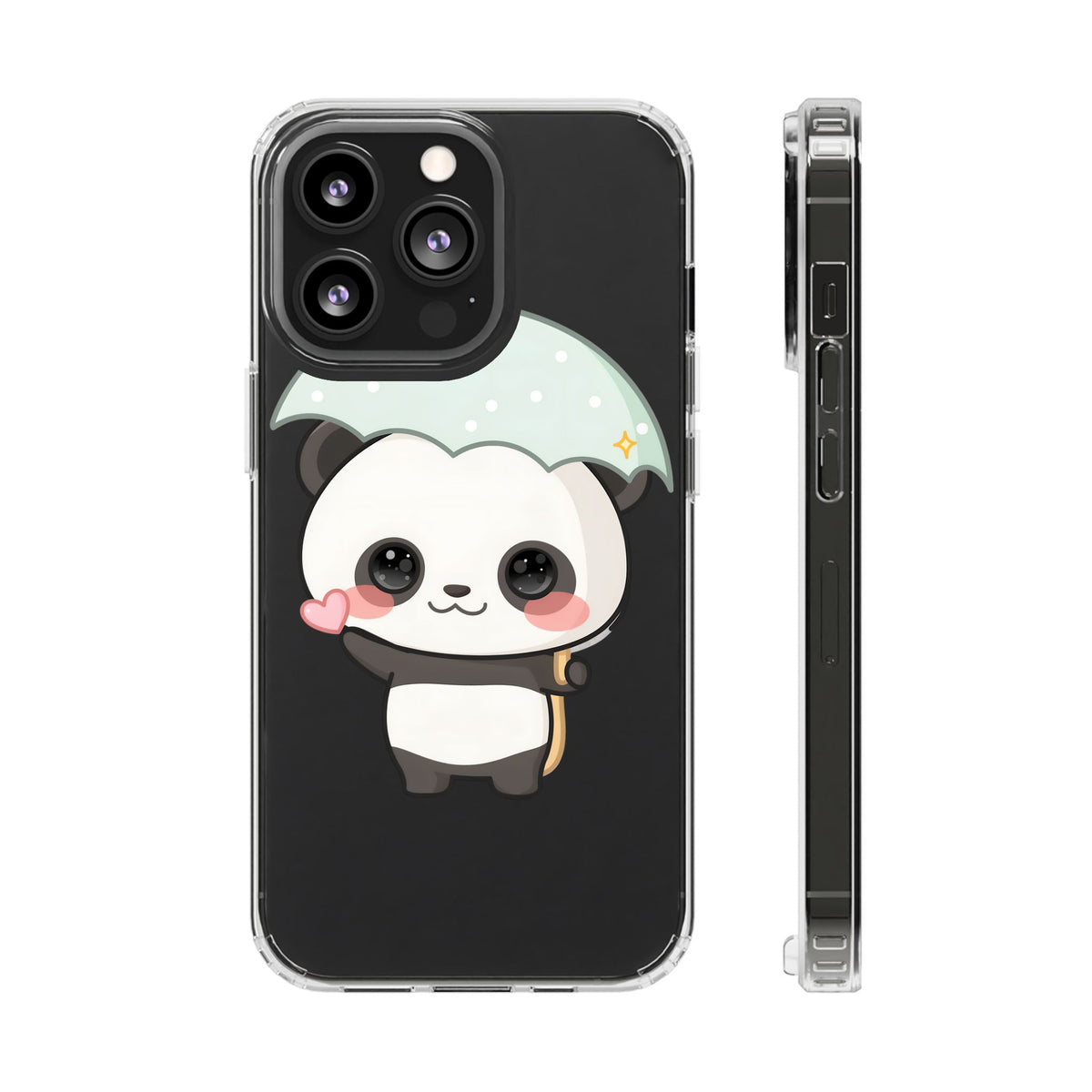 Kawaii Panda Clear Impact-Resistant Phone Case