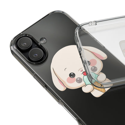 Kawaii Bunny Phone Case, Ice Cream Cutie Clear Case